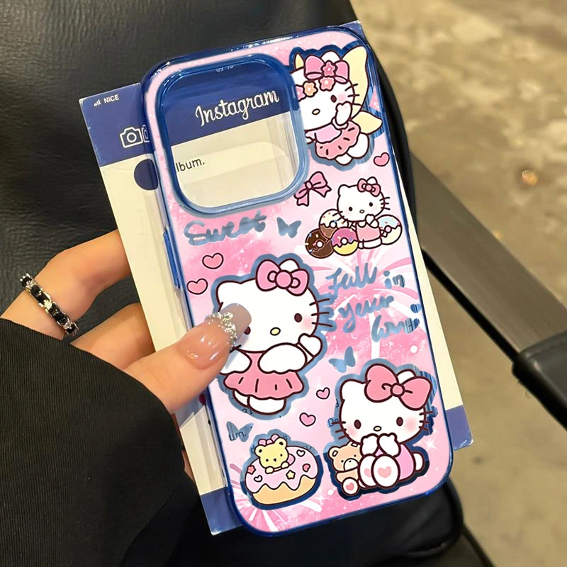 烟花粉色凯蒂猫适用iphone16/15p/14promax苹果11手机壳13软胶12