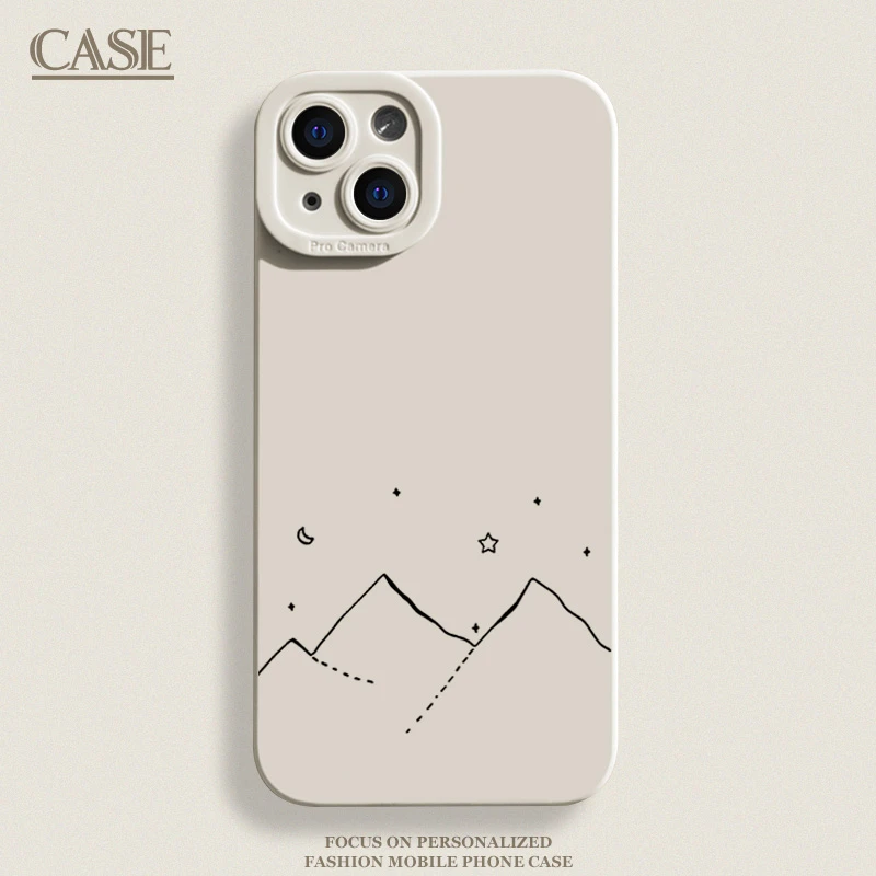 简笔星空iPhone15ProMax手机壳14苹果13硅胶12全包78p女男11xs/xr