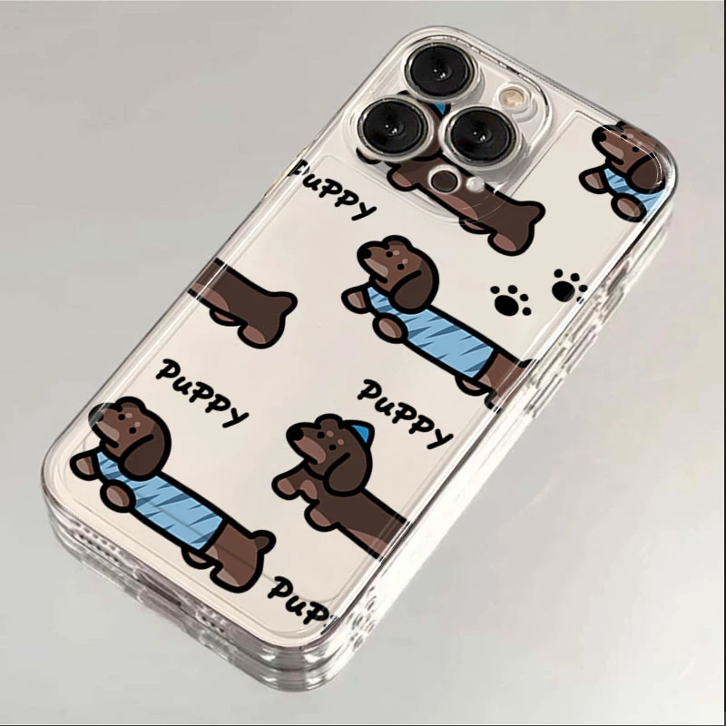 多只腊肠狗适用iphone16/15promax手机壳苹果13/12/11透明14p卡通