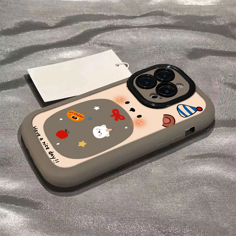 大嘴小熊适用于iphone16苹果15promax全包手机壳14泡芙13p/12/11