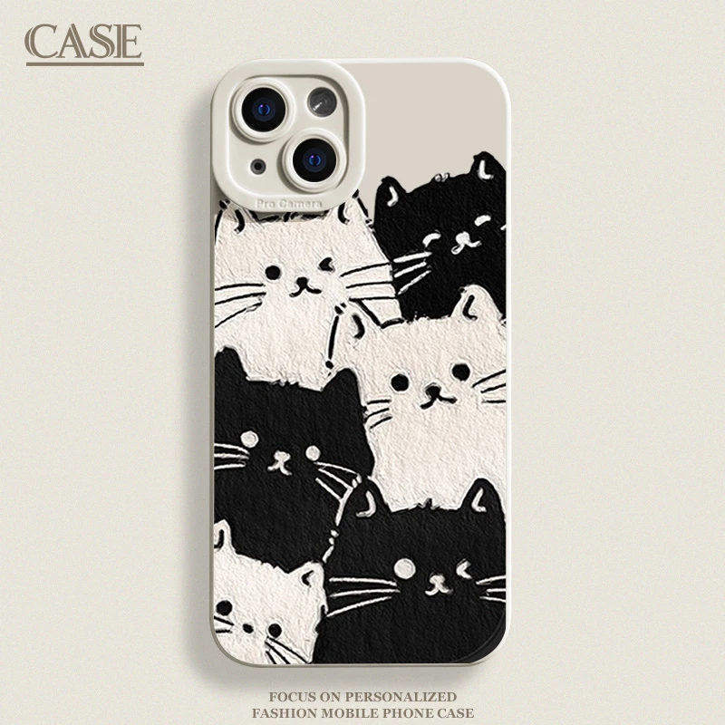 油画猫咪iPhone15ProMax手机壳14苹果13硅胶12全包78p男女11xs/xr