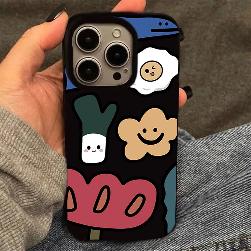 简毛画花适用苹果15手机壳iphone13亮面14promax新款12软11可爱女