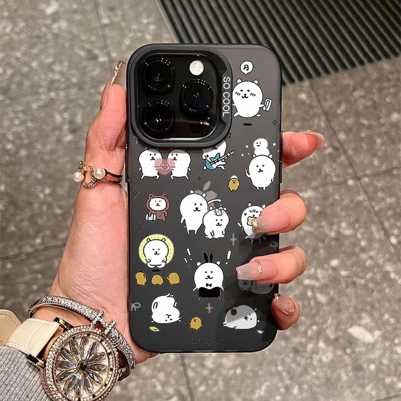 搞怪自嘲熊适用苹果16/15手机壳iphone14Promax磨砂13软12防摔11x