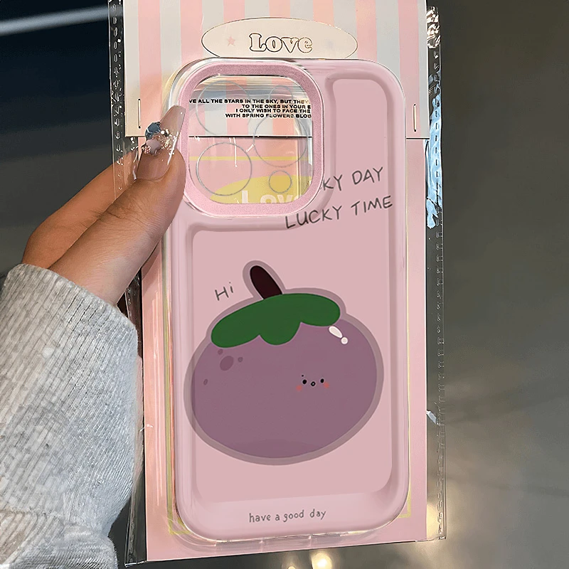 紫粉茄子适用苹果16 15手机壳iPhone13promax防摔14 12男女xr软11