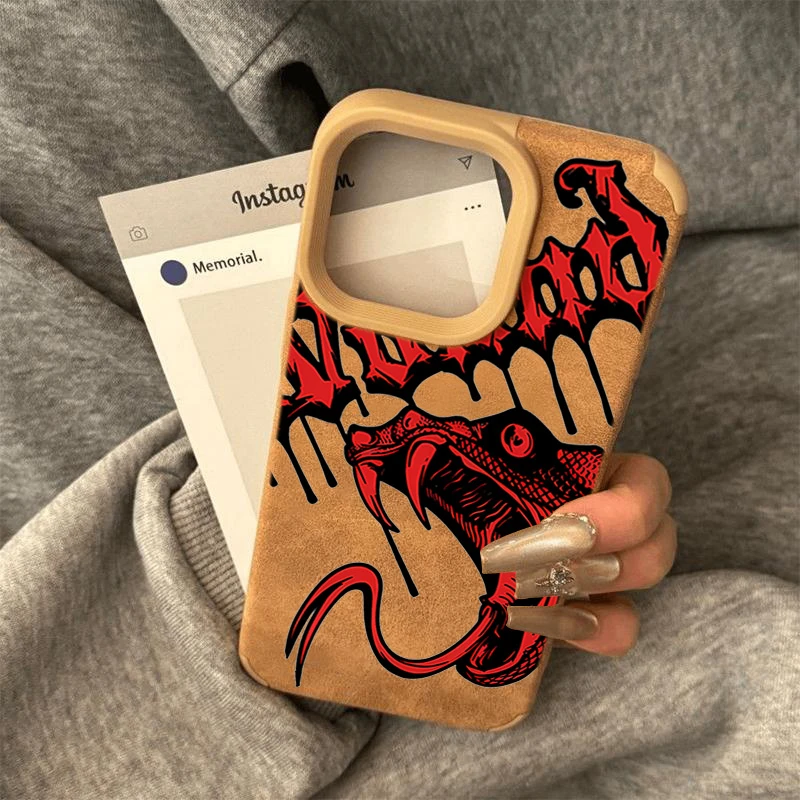 血腥巨蟒翻毛皮适用苹果1615promax手机壳iPhone13防摔12/11/14软