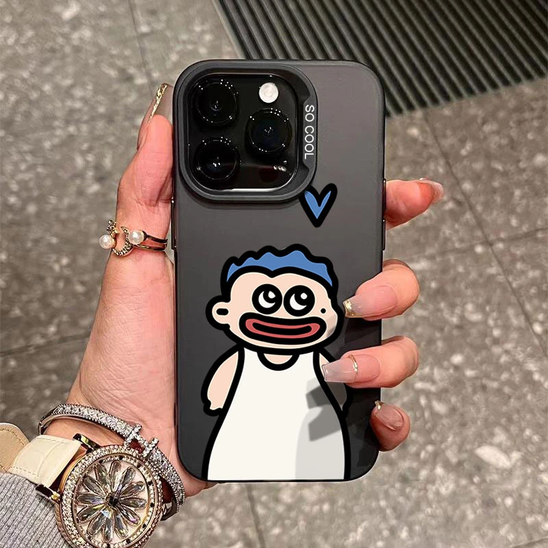 搞怪男孩适用苹果15手机壳iphone14Promax磨砂13软硅胶12防摔11/X