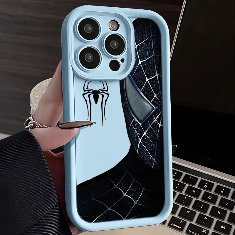 半脸蜘蛛侠iPhone14promax手机壳软硅胶苹果15全包13防摔12高级11