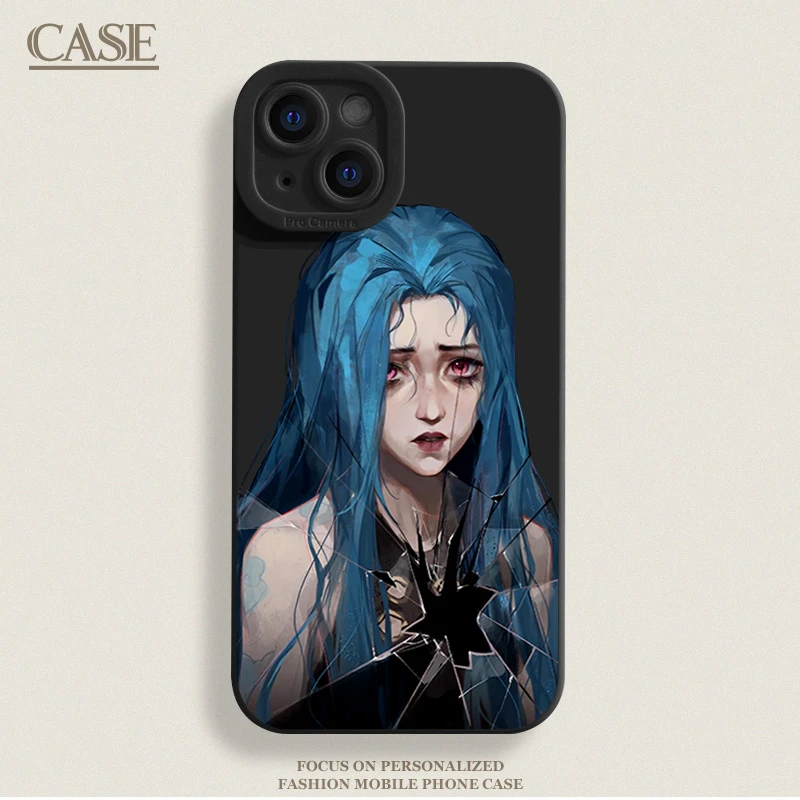 破碎金克斯适用iPhone16ProMax手机壳15苹果14软13瞳影12磨砂11xs