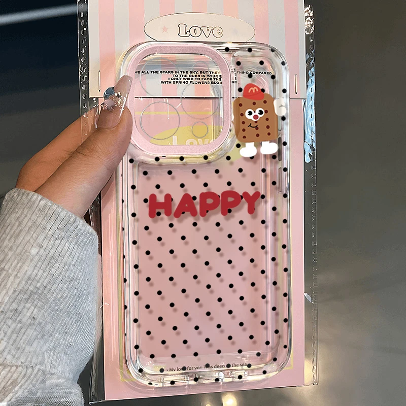 黑波点饼干适用苹果16 15手机壳iPhone13promax防摔14 12女xr软11