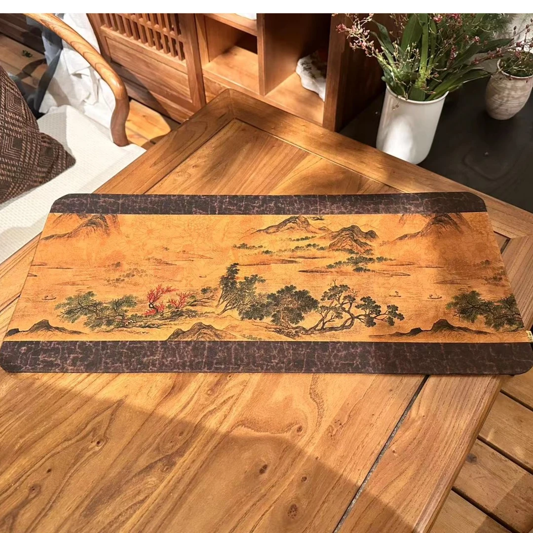 【静姐小院】一枕青山香云纱茶席（慢蓝S0075）60*28