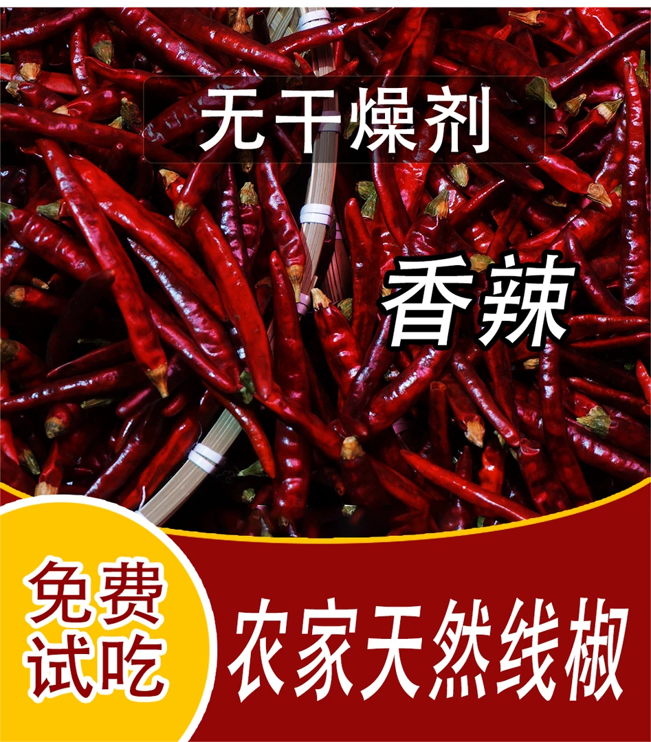 香辣超香线椒铁岭干辣椒特产微辣干净美味干辣椒毕节晒干