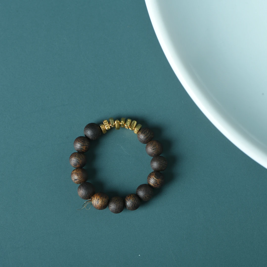 大叻黑棋沉香0.4指环戒指碎银几两款