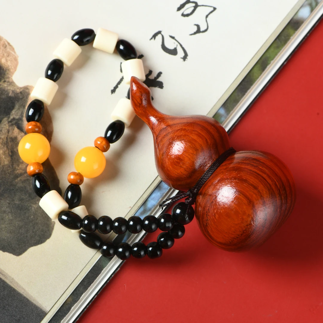 赞比亚血檀葫芦手把件