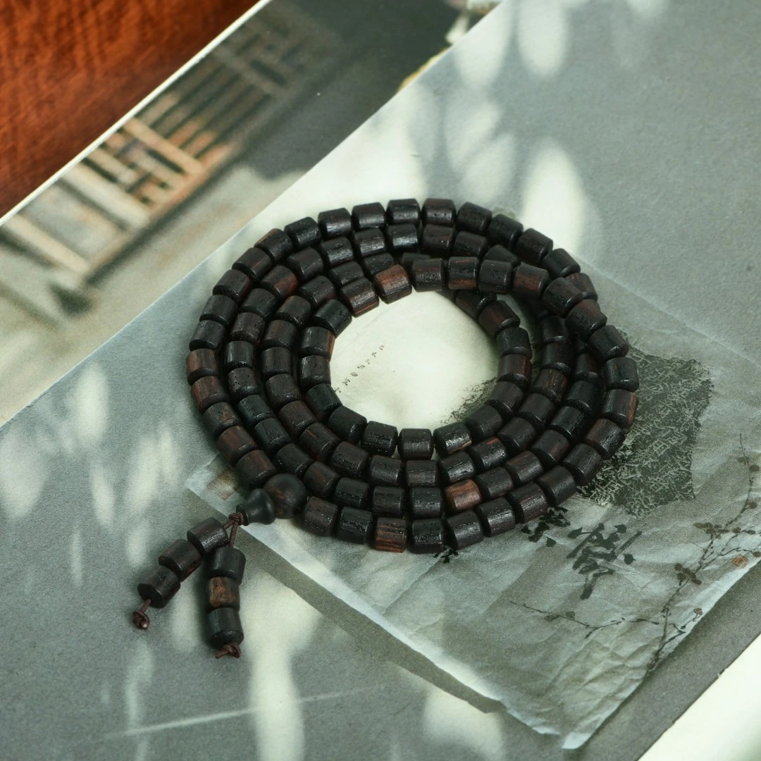 缅甸小叶降真香6X7桶珠念珠手串