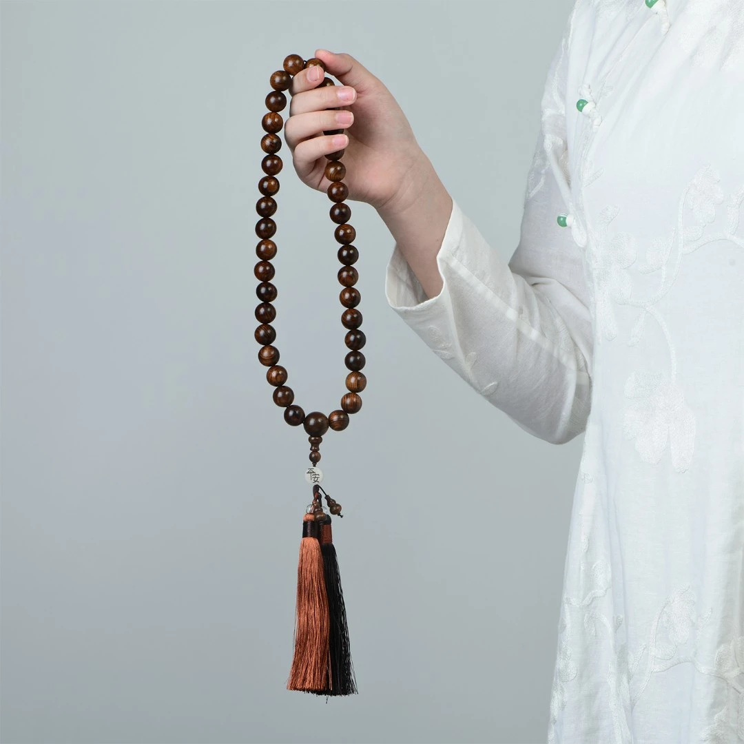 非洲黄花梨1.5手持车挂双色流苏款