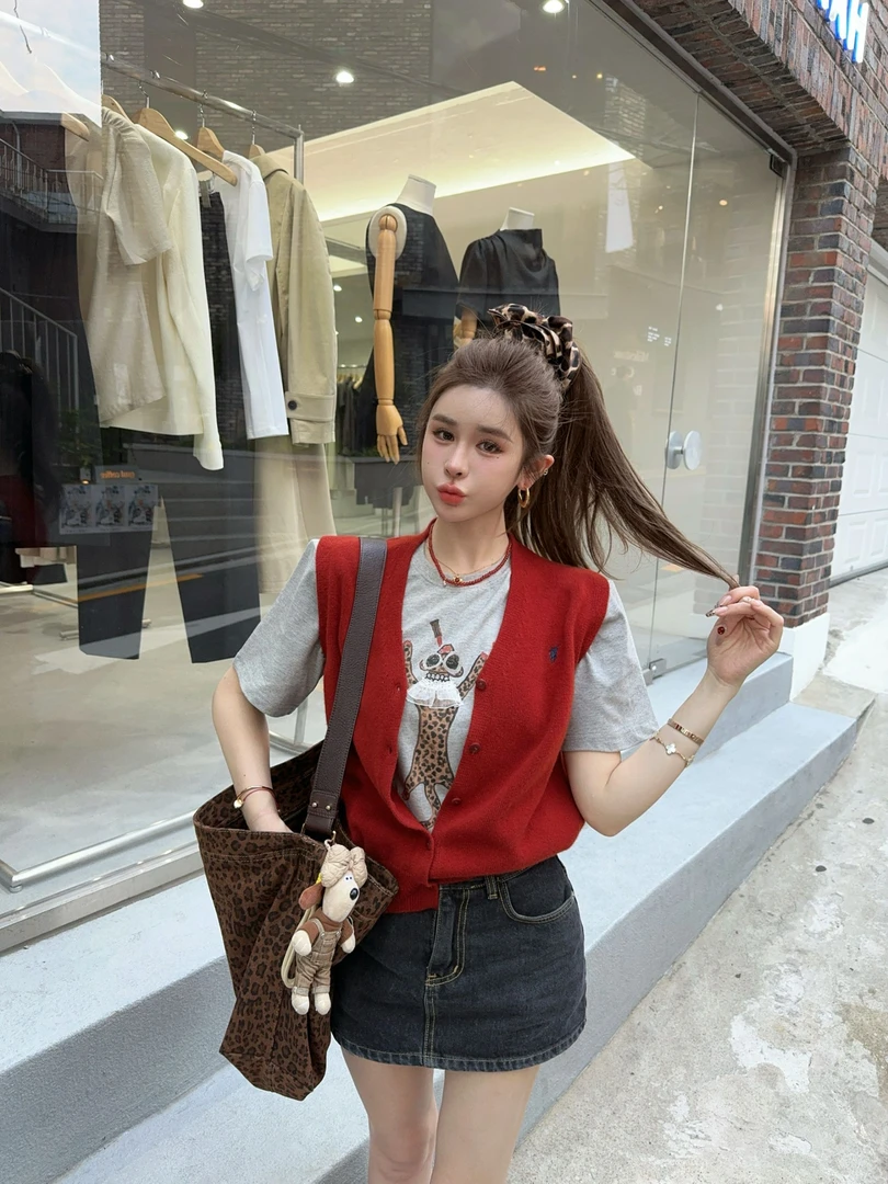 米娜家【劳伦女孩】泡菜订制牛仔水洗半裙