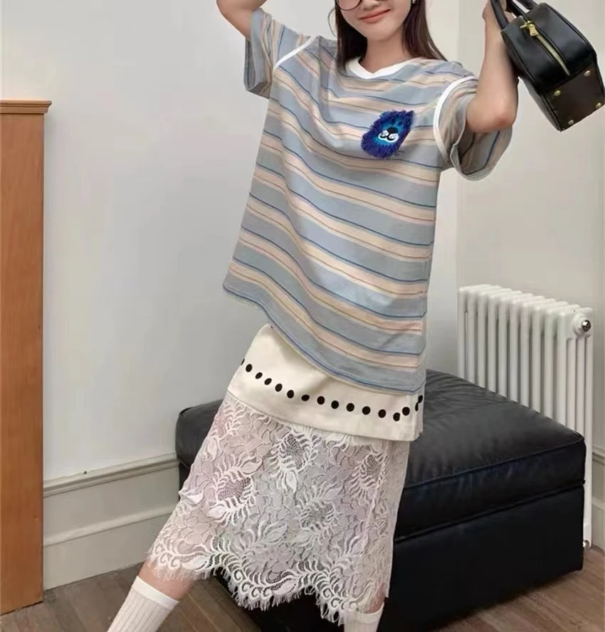 YHY【景致买手店】YANGHAIYANG 24新品 彩色条纹圆领T恤上衣
