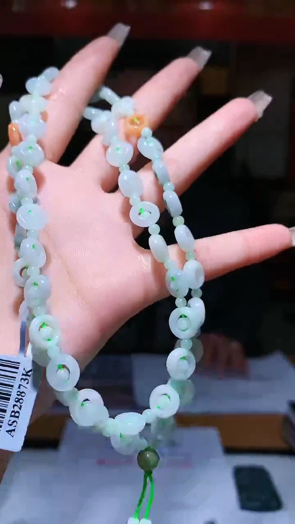 【闪购商品】定制翡翠未镶嵌4974xd-毛货珠链126