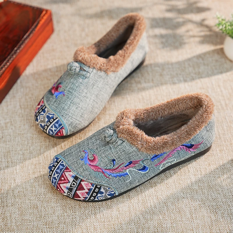 原创民族风设计低帮浅口棉鞋/布鞋/绣花鞋/休闲鞋女2022-120