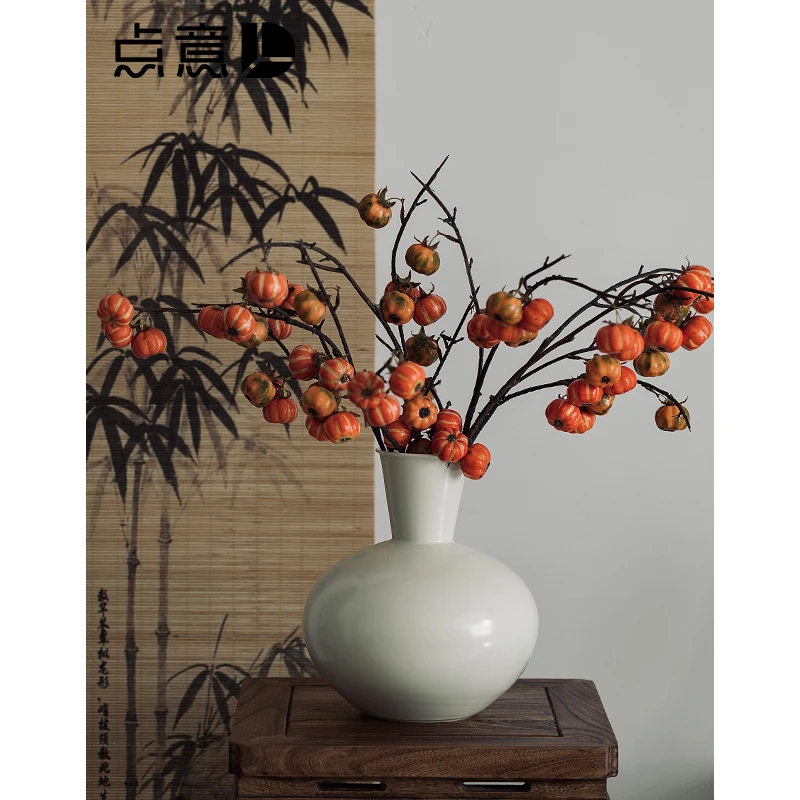 花瓶摆件客厅插花风雅禅意景德镇新中式陶瓷白色复古水培民宿大号