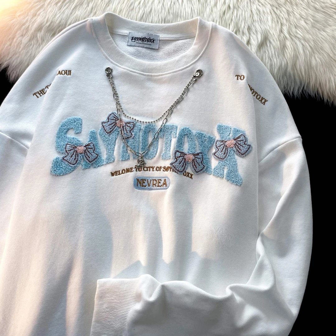 美式卫衣2023慵懒风设计感百搭通勤小众大码韩版秋季新款长袖T恤