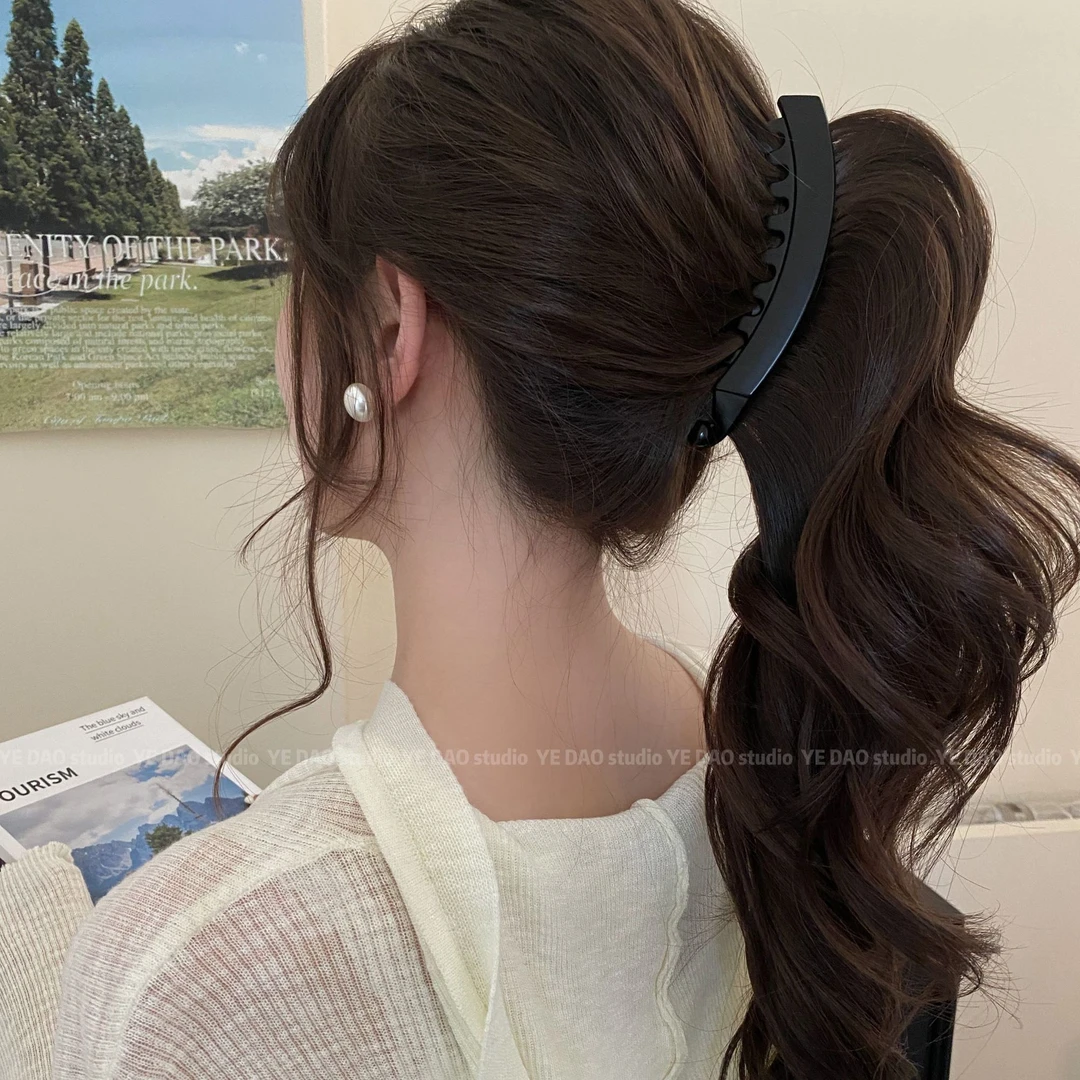 高马尾豹纹香蕉夹发夹防滑大号气质竖式发卡新款头饰发饰网红发夹