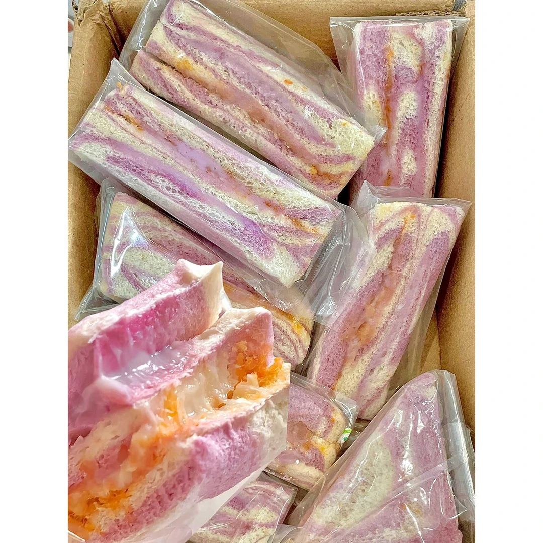 芋泥肉松四层三明治沙拉夹心吐司面包早八人办公室即食早餐整箱