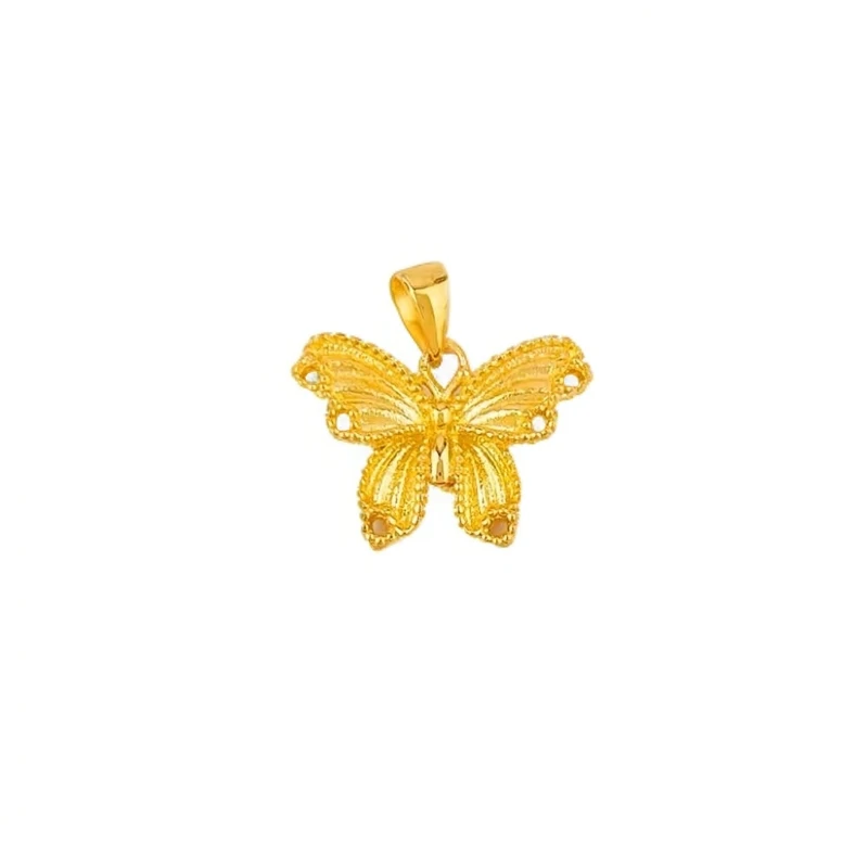 萃华金店足金999黄金时尚新款翩翩起舞蝴蝶吊坠