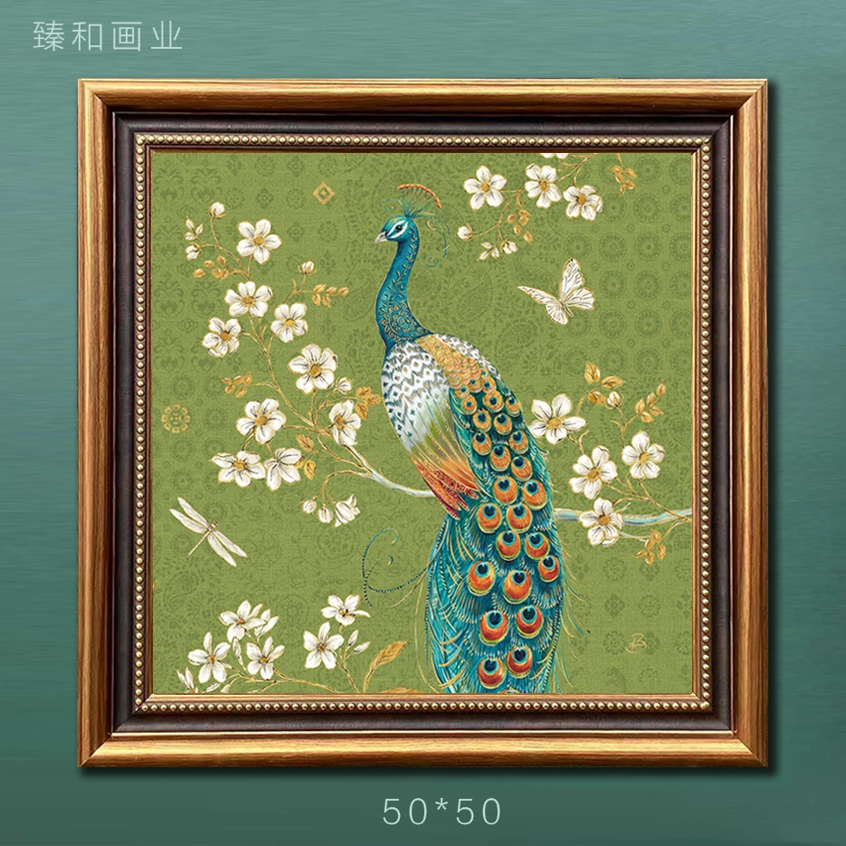 高级感客厅餐厅卧室书房挂画高端奢华欧式两联花卉美式风格装饰画