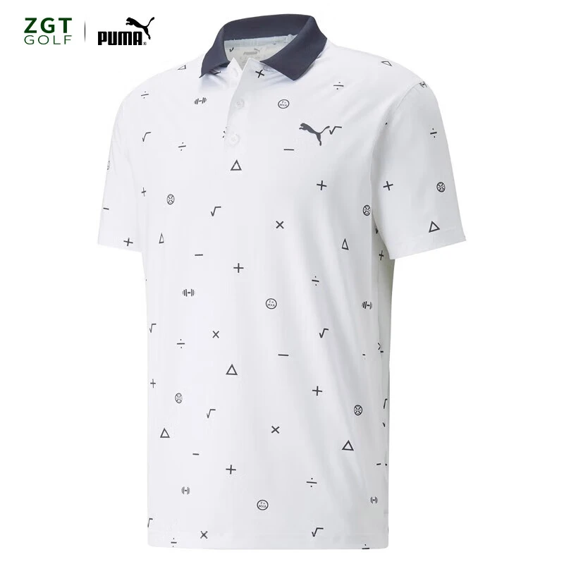 PUMA/彪马高尔夫服装男士手工弹性短袖T恤舒适透气休闲运动Polo衫