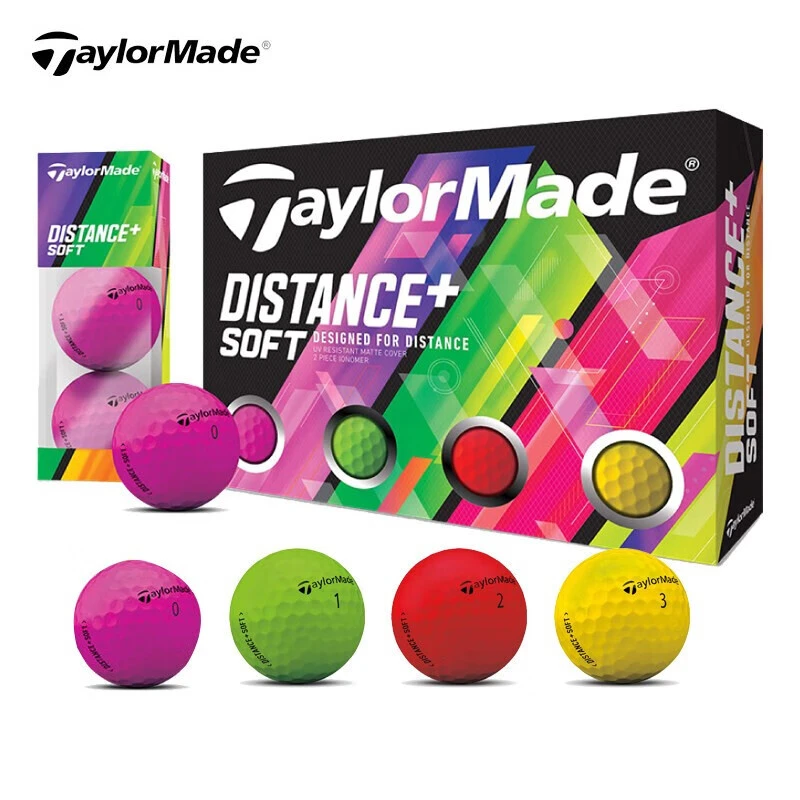 Taylormade泰勒梅高尔夫二层球DISTANCESOFT MULTI四色彩球双层球