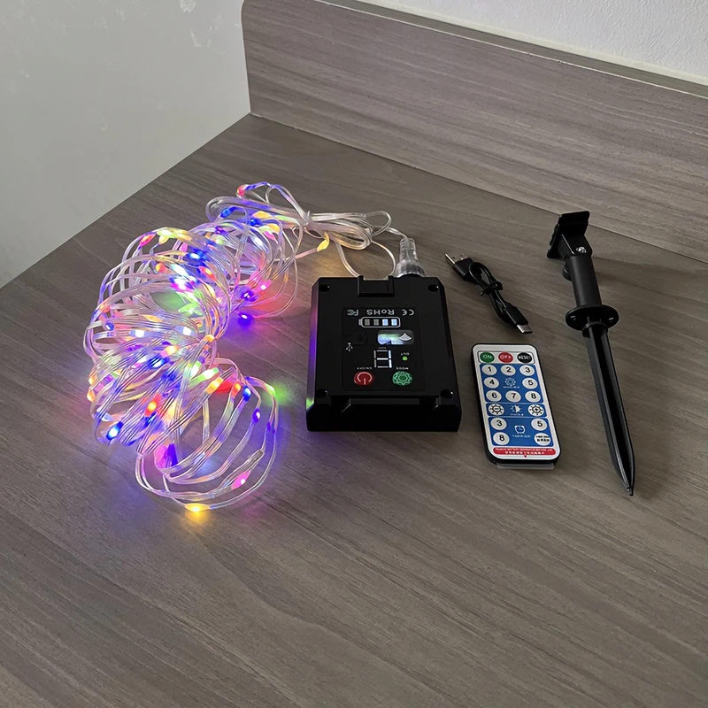 馨芒太阳能led灯带户外庭院花园布置彩灯闪烁防水超亮装饰灯串