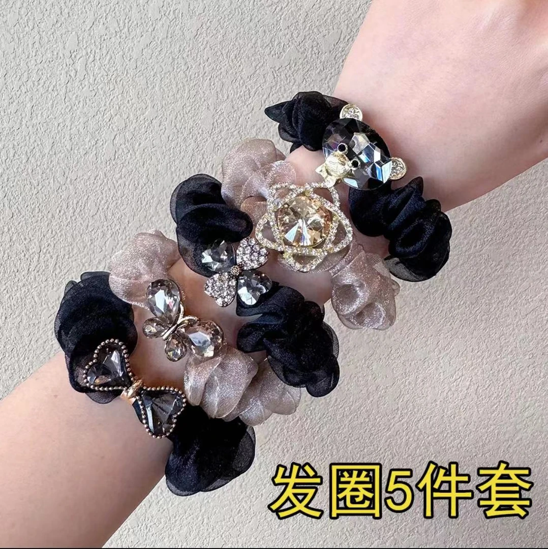 发饰网红686兔子爆款水晶发圈百搭高弹力发绳仙女头绳扎头发ins