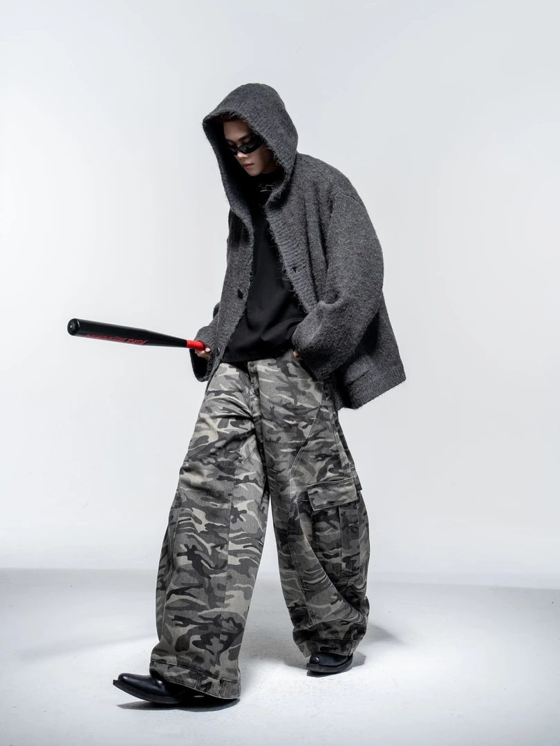 DBW Doublewin小众设计连帽毛衣男慵懒宽松休闲秋季针织开衫外套