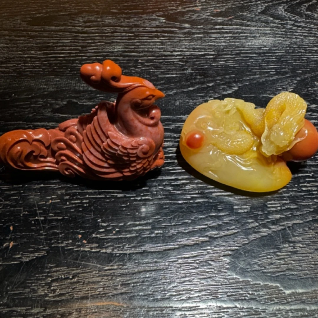 老挝石龙凤手把件