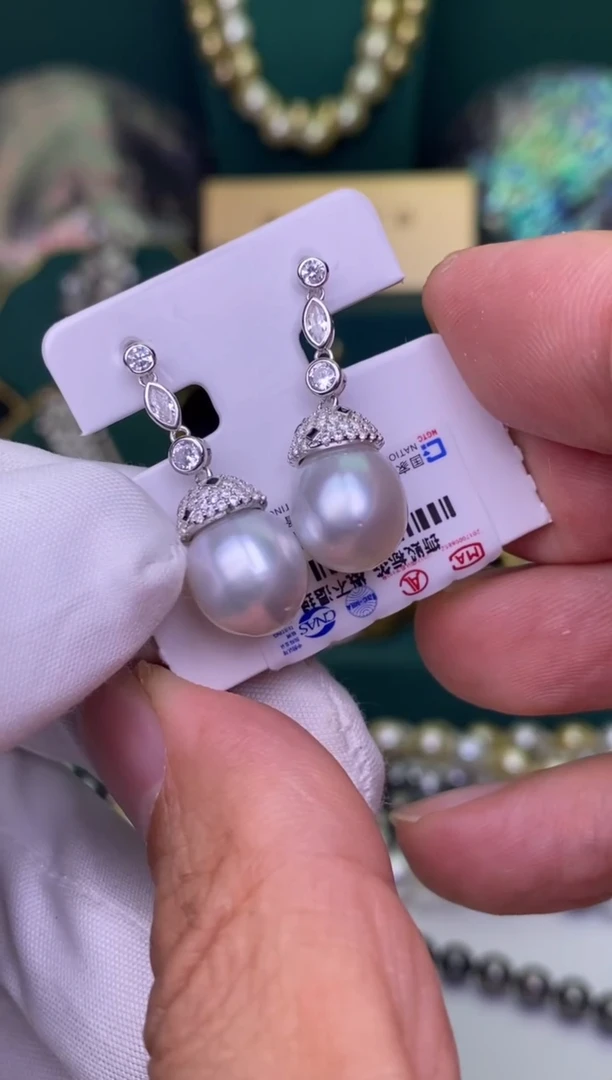 【闪购商品】海水珍珠耳饰银S925镶嵌10-11