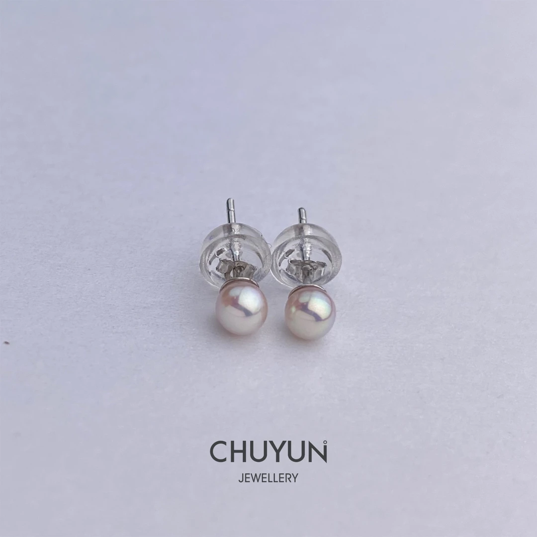 CHUYUN JEWELLERY/珠韵首饰s925银海水akoya 3.5-4mm简约耳钉