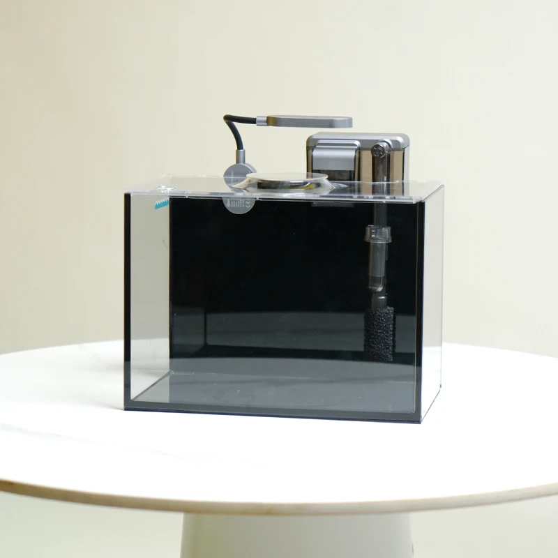 淘宠黑胶背部黑玻璃空缸套餐水草灯过滤器套餐小型高清超白水循环