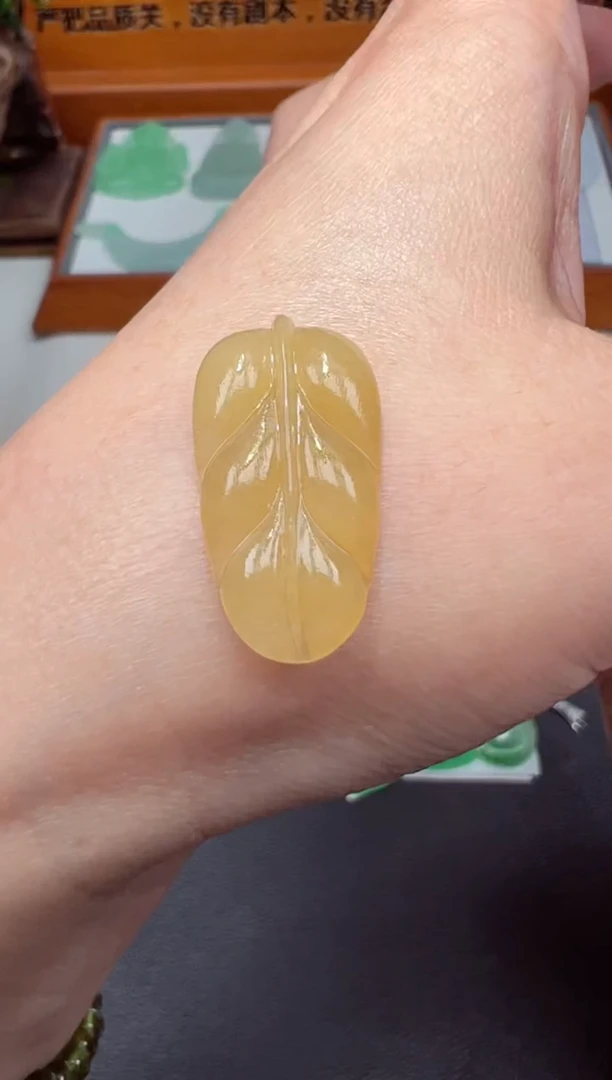 【闪购商品】定制翡翠未镶嵌23.9*12.7*叶子