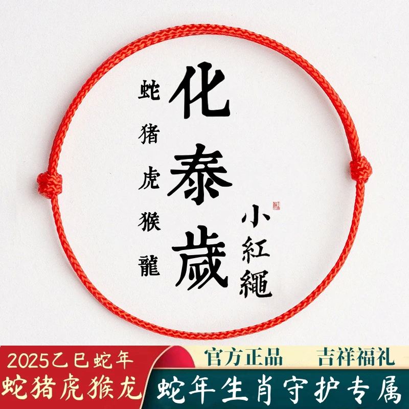 非金属布艺手链 2025蛇年本命年红绳手绳手链脚链男女儿童护身符