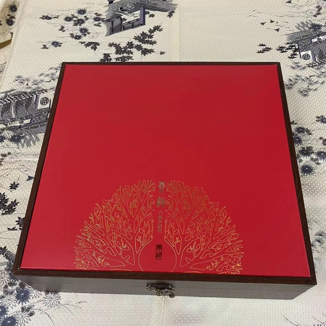 茶饼盒 真丝正绢布料 中古品 默认微瑕