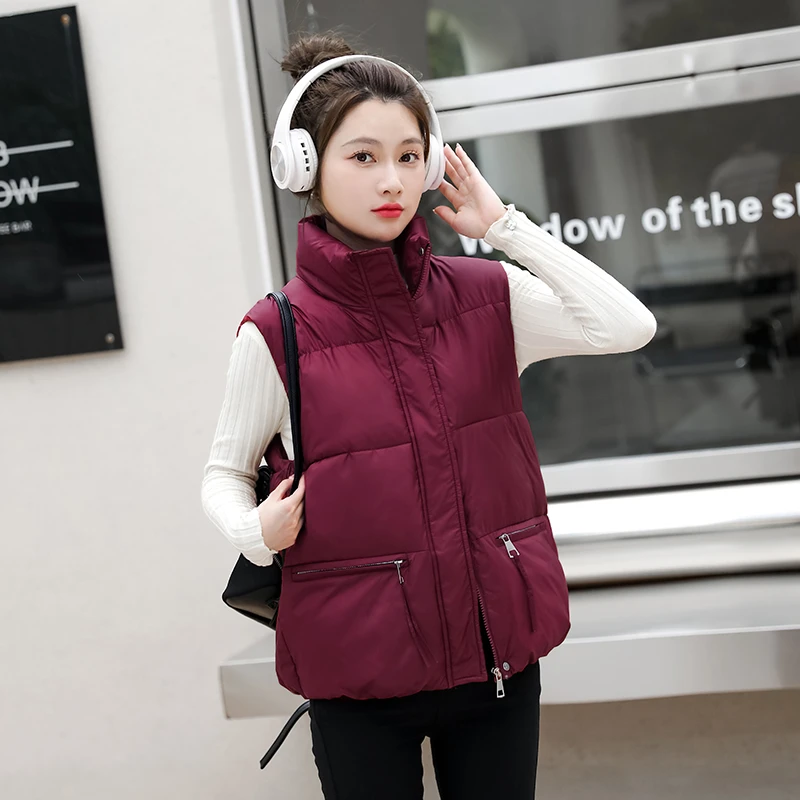 棉马甲女2025秋冬反季短款立领百搭宽松外穿背心高端洋气显瘦坎肩