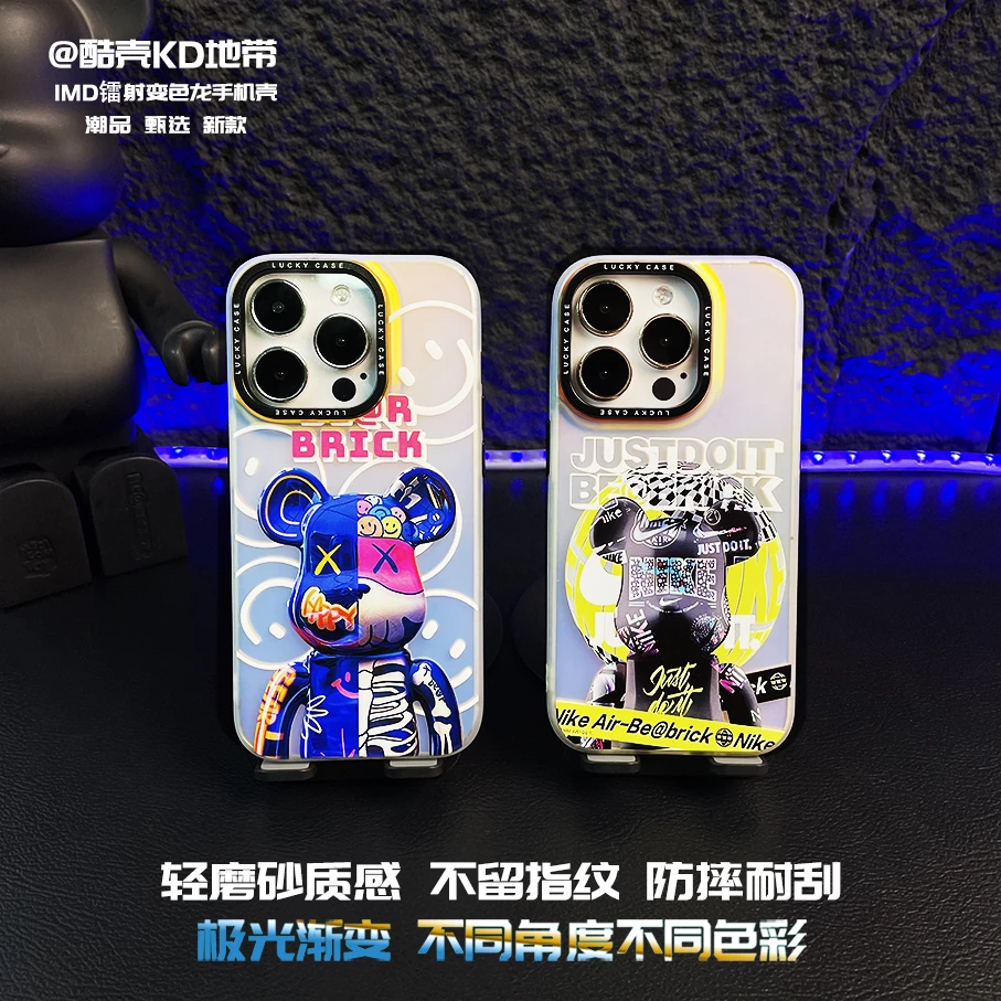 暴力熊-极光镭射IMD创意爆款适用于苹果华为OPPOVIVO小米手机壳LS