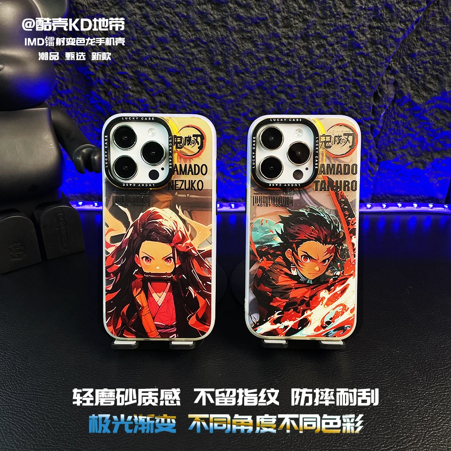 鬼灭之刃-极光镭射IMD创意爆款适用于苹果华为OPPOVIVO小米手机壳