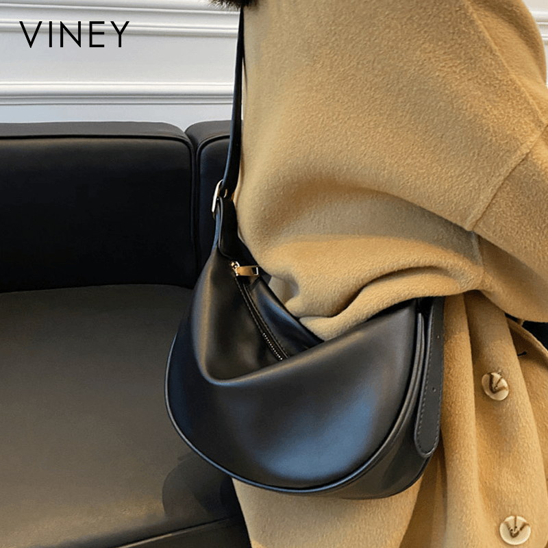 Viney/薇妮真皮女包包百搭斜挎包大容量单肩腋下包牛皮女包S4739