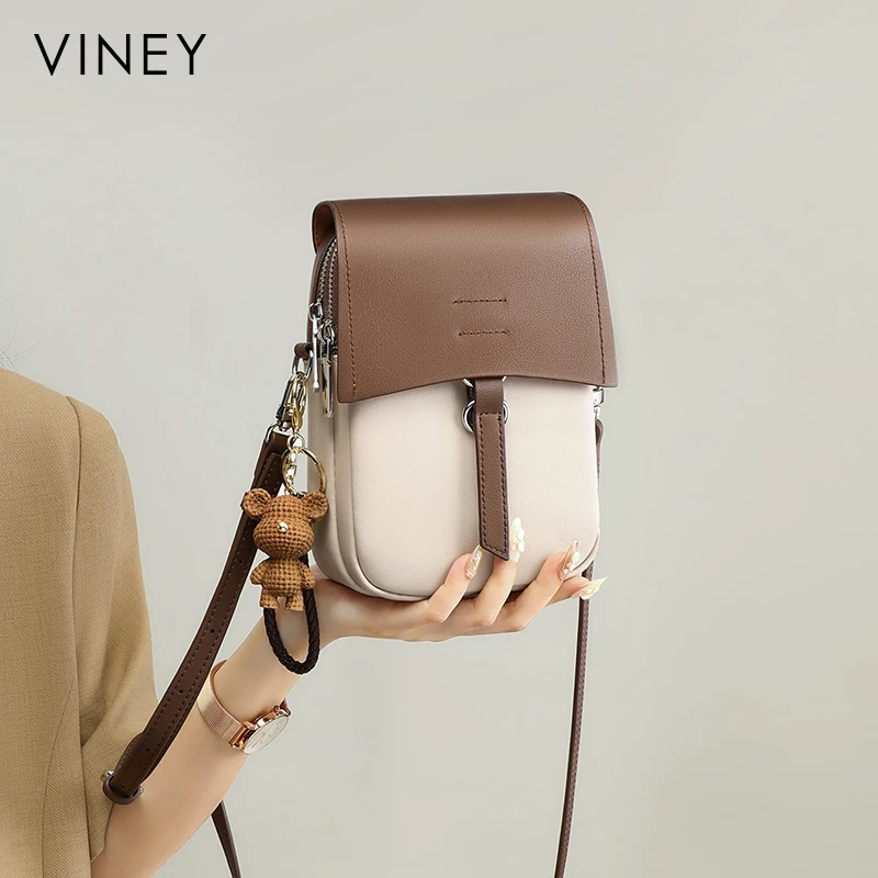 Viney 真皮女包包迷你手机包斜挎包高级真皮单肩包迷你小挎包6928