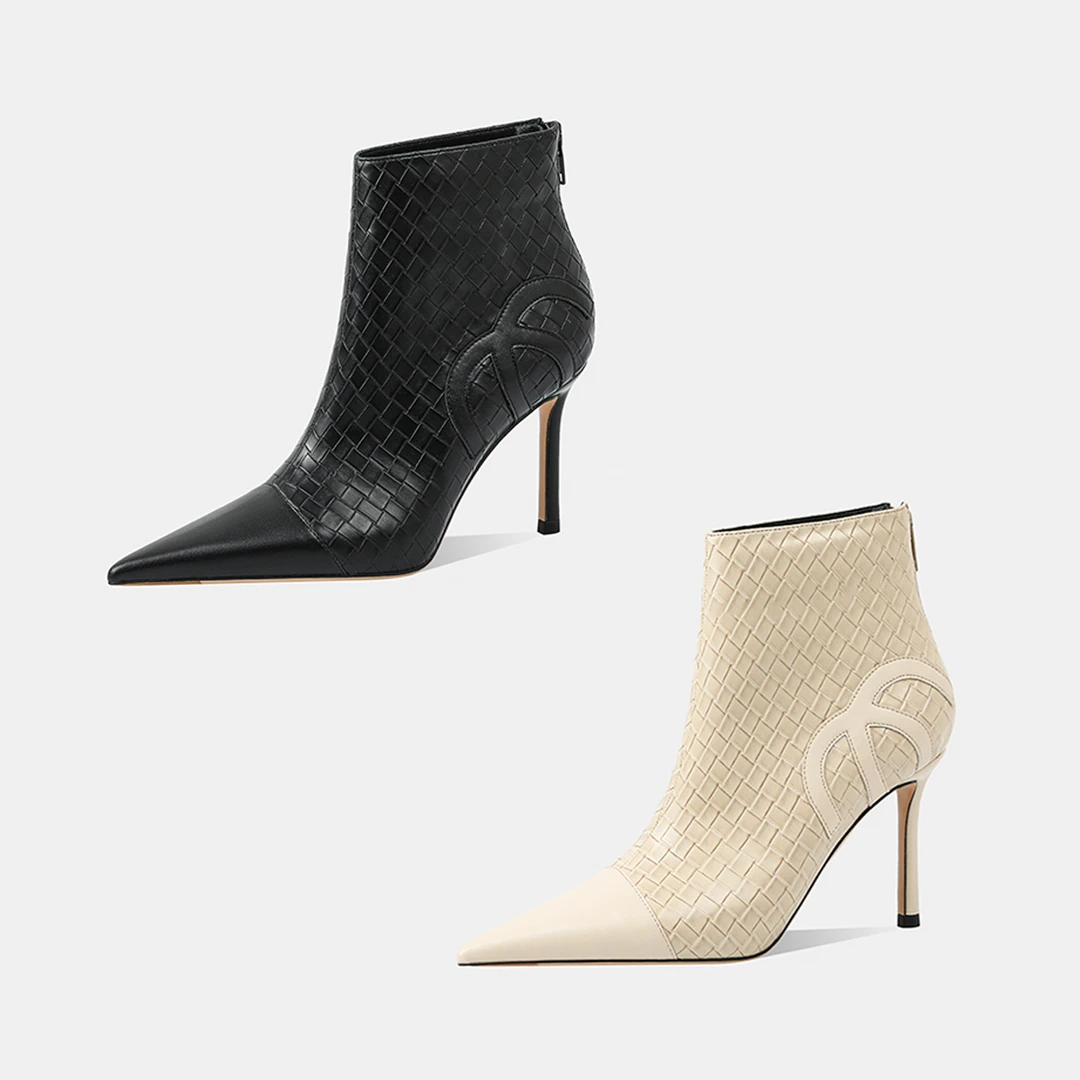 轻奢尖头法式秋季绒面时尚爆款细跟靴子