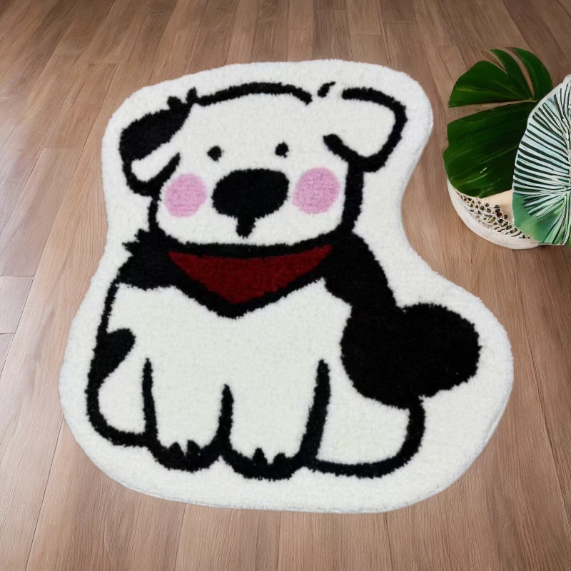 【憨憨小狗】【玲娜贝尔】植绒簇绒高毛地垫吸水防滑垫可爱毛绒床边