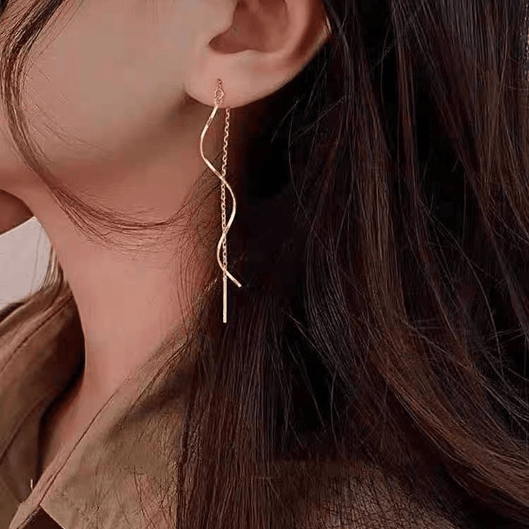 铜合金耳饰 铜合金耳饰【78】 耳线2024年新款潮流苏耳环圆脸显瘦