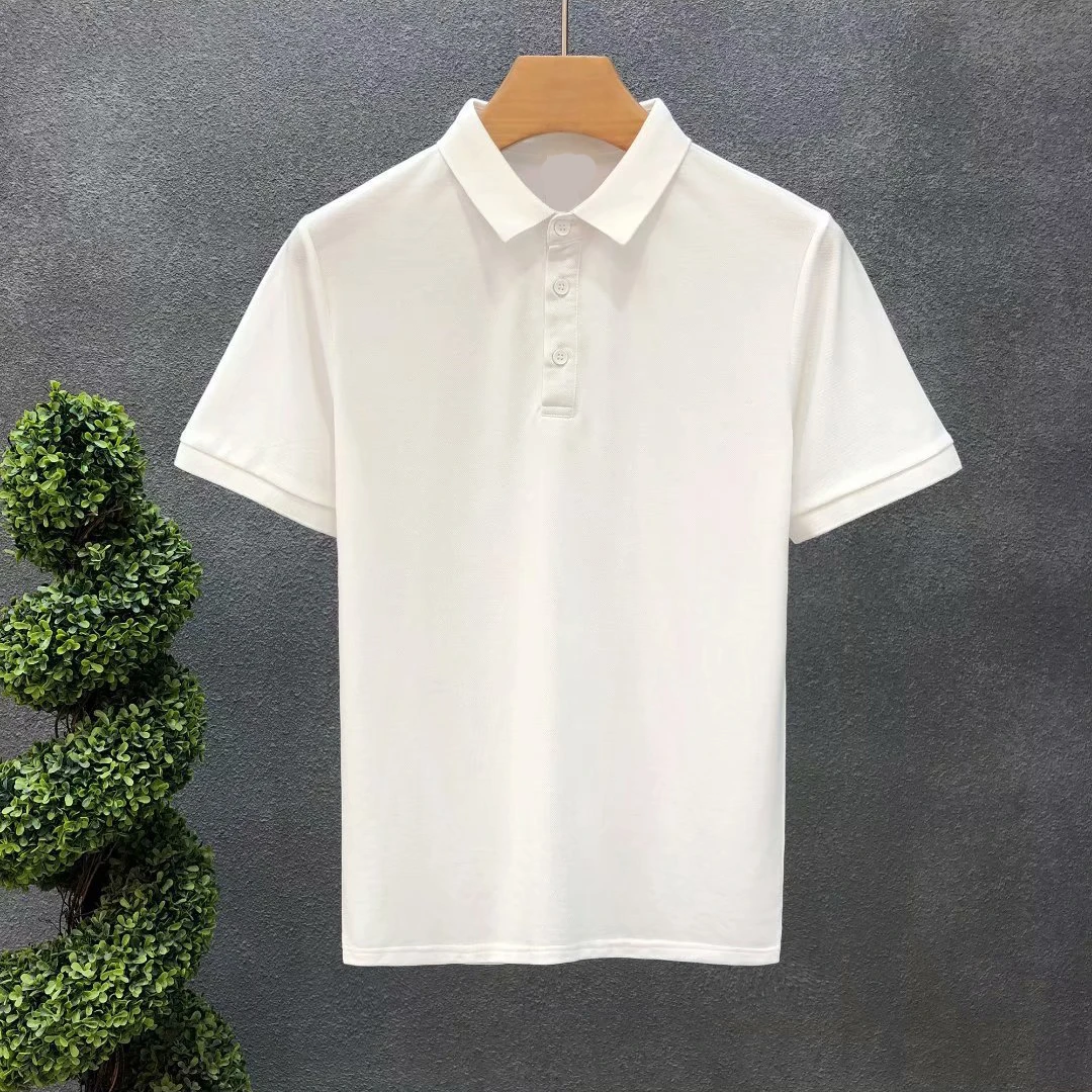 美式polo衫纯色重磅210克黑色厚款翻领T恤修身简约夏季短袖百搭T